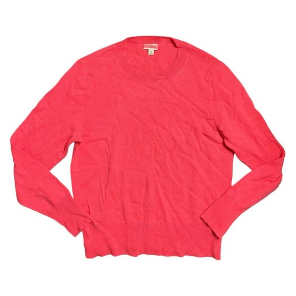 J Crew Sweater M Pink Cashmere Classic-fit Crewneck BA400 Neon Bright Soft New - Picture 10 of 10